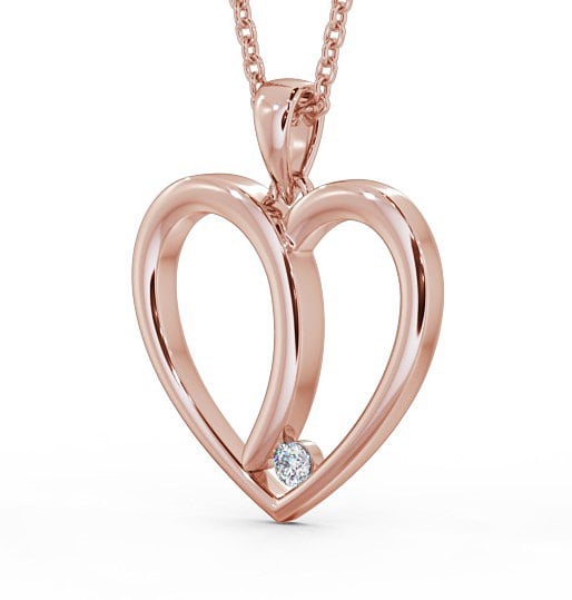 Heart Shaped Diamond Pendant 18K Rose Gold - Reyna PNT100_RG_THUMB1
