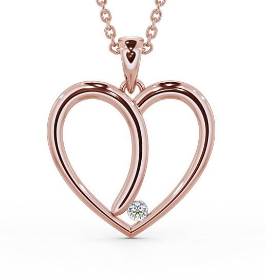 Heart Shaped Single Diamond Pendant 18K Rose Gold PNT100_RG_THUMB2 
