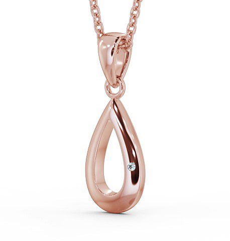 Pear Shaped Single Diamond Pendant 9K Rose Gold PNT101_RG_THUMB1