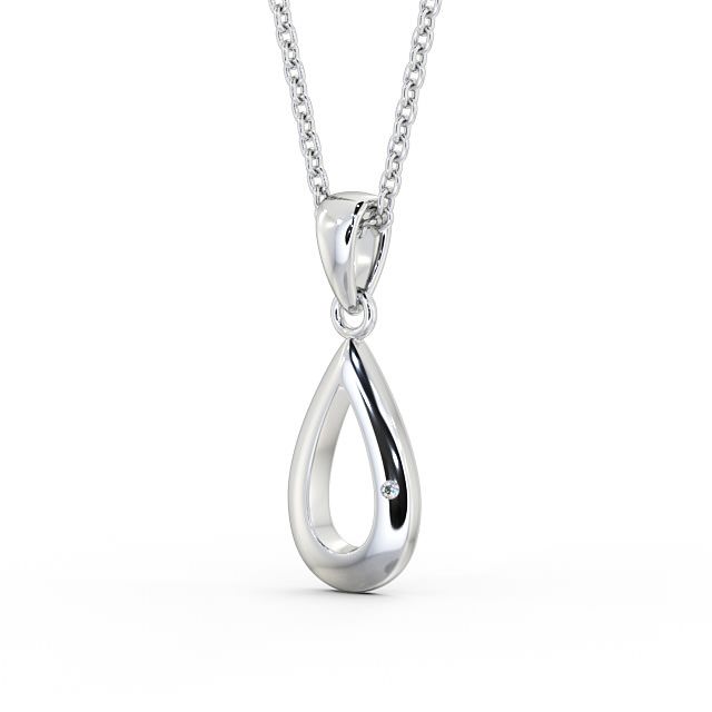 Pear Shaped Diamond Pendant 18K White Gold - Valda | Angelic Diamonds