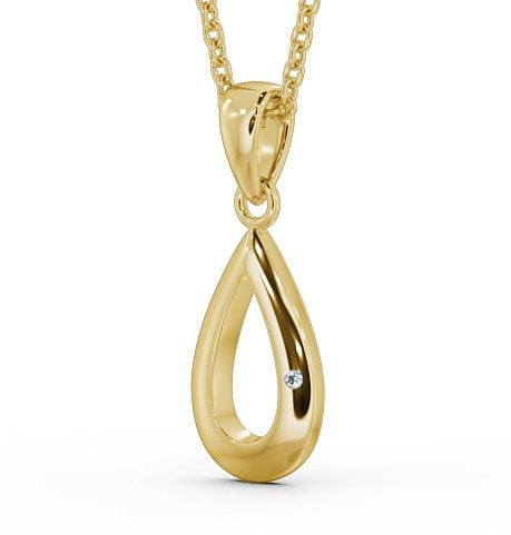 Pear Shaped Single Diamond Pendant 18K Yellow Gold PNT101_YG_THUMB1