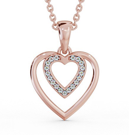  Heart Shaped Diamond Pendant 9K Rose Gold - Morena PNT102_RG_THUMB2 