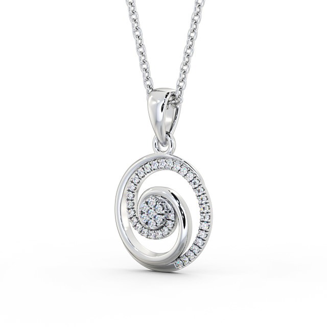 Cluster Style Diamond Pendant 9K White Gold - Abriana PNT103_WG_SIDE