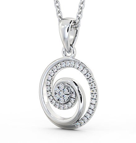 Cluster Style Diamond Swirling Pendant 9K White Gold PNT103_WG_THUMB1