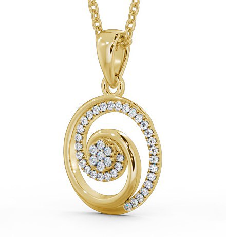 Cluster Style Diamond Swirling Pendant 9K Yellow Gold PNT103_YG_THUMB1