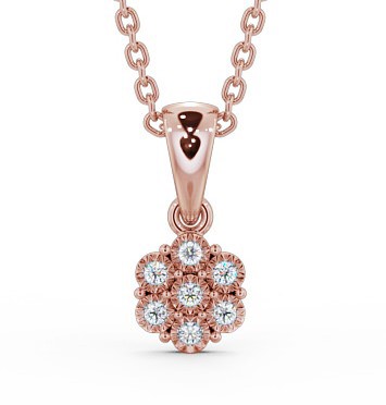 Cluster Style Diamond Pendant 9K Rose Gold - Cesara PNT104_RG_THUMB2 