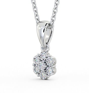 Cluster Style Diamond Illusion Set Pendant 18K White Gold PNT104_WG_THUMB1 