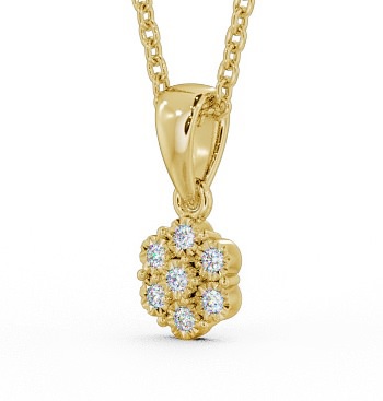 Cluster Style Diamond Illusion Set Pendant 9K Yellow Gold PNT104_YG_THUMB1