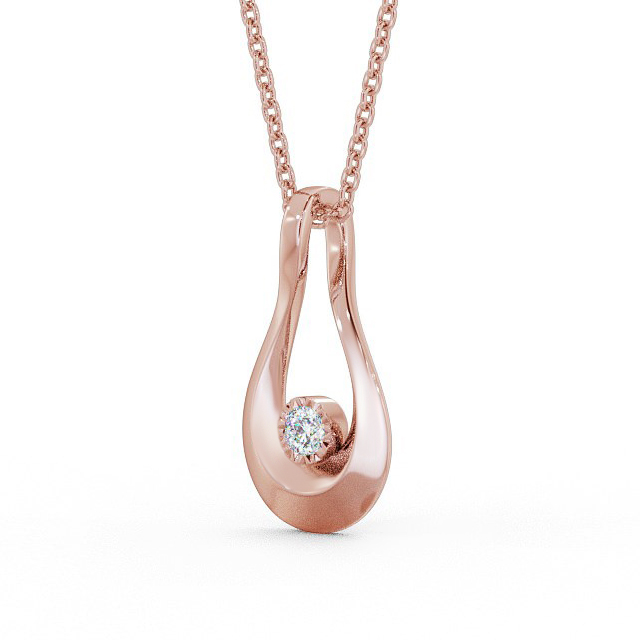 Drop Style 0.10ct Diamond Pendant 18K Rose Gold - Corinna PNT105_RG_SIDE