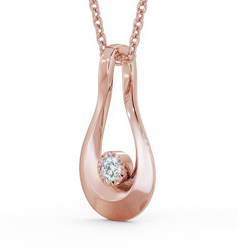 Drop Style Single Diamond Illusion Set Pendant 18K Rose Gold PNT105_RG_THUMB1 