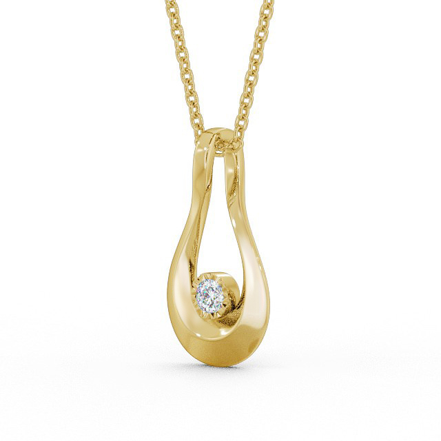 Drop Style 0.10ct Diamond Pendant 9K Yellow Gold - Corinna PNT105_YG_SIDE