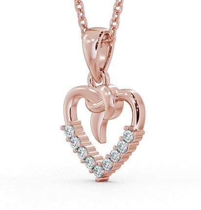 Heart Shaped Diamond Knott Design Pendant 18K Rose Gold PNT107_RG_THUMB1