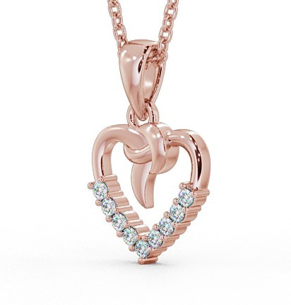 Heart Shaped Diamond Knott Design Pendant 18K Rose Gold PNT107_RG_THUMB1 