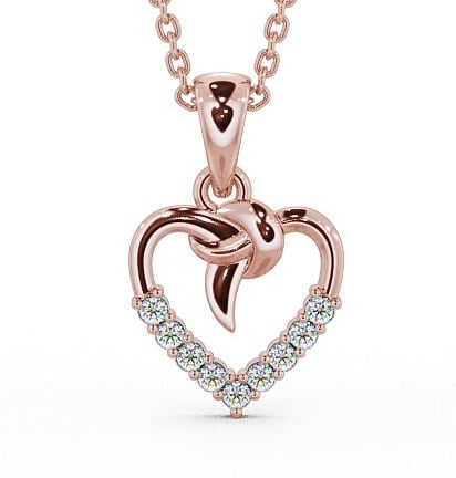  Heart Shaped Diamond Pendant 18K Rose Gold - Edelina PNT107_RG_THUMB2 