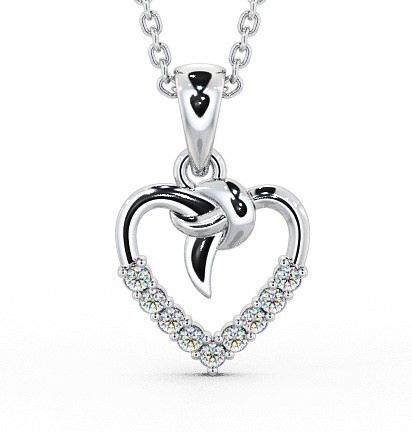  Heart Shaped Diamond Pendant 9K White Gold - Edelina PNT107_WG_THUMB2 