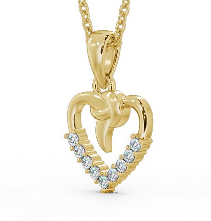 Heart Shaped Diamond Knott Design Pendant 9K Yellow Gold PNT107_YG_THUMB1 