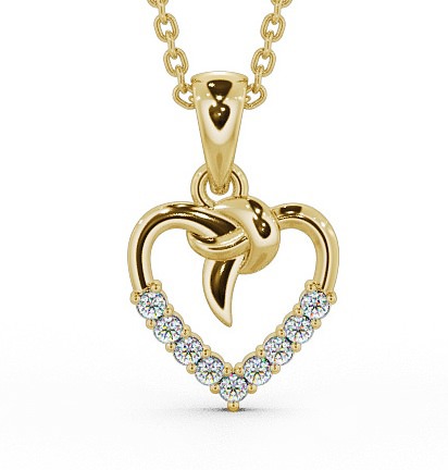 Heart Shaped Diamond Pendant 18K Yellow Gold - Edelina PNT107_YG_THUMB2 