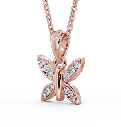 Butterfly Shaped 0.14ct Diamond Pendant 18K Rose Gold PNT108_RG_THUMB1