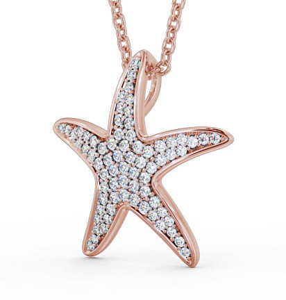 Starfish Shaped 0.32ct Diamond Cluster Pendant 18K Rose Gold PNT109_RG_THUMB1