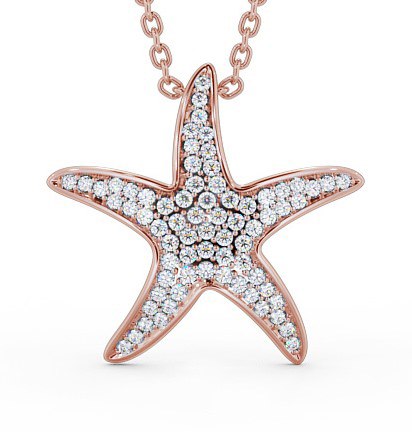 Starfish Shaped 0.32ct Diamond Cluster Pendant 18K Rose Gold PNT109_RG_THUMB2 