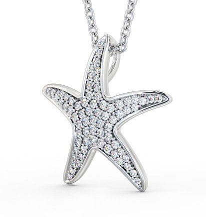Starfish Shaped 0.32ct Diamond Pendant 9K White Gold - Irma PNT109_WG_THUMB1