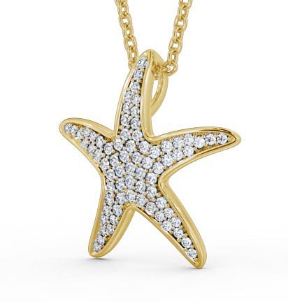 Starfish Shaped 0.32ct Diamond Pendant 18K Yellow Gold - Irma PNT109_YG_THUMB1