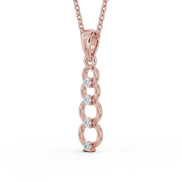 Drop Circle Diamond Pendant 9K Rose Gold - Florina PNT110_RG_SIDE