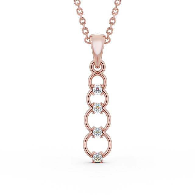 Drop Circle Diamond Pendant 18K Rose Gold - Florina | Angelic Diamonds