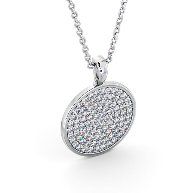 Cluster Circle Style Diamond Pendant 18K White Gold Zalisa Angelic Diamonds