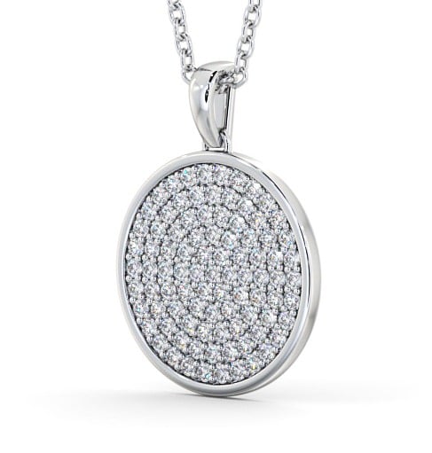 Cluster Circle Style Diamond Pendant 9K White Gold PNT111_WG_THUMB1 