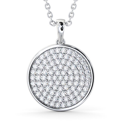  Cluster Circle Style Diamond Pendant 9K White Gold - Zalisa PNT111_WG_THUMB2 