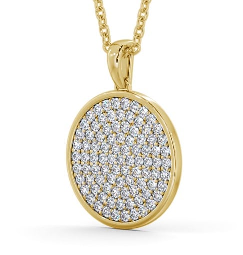 Cluster Circle Style Diamond Pendant 18K Yellow Gold - Zalisa PNT111_YG_THUMB1
