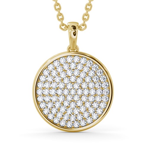 Cluster Circle Style Diamond Pendant 18K Yellow Gold - Zalisa PNT111_YG_THUMB2 