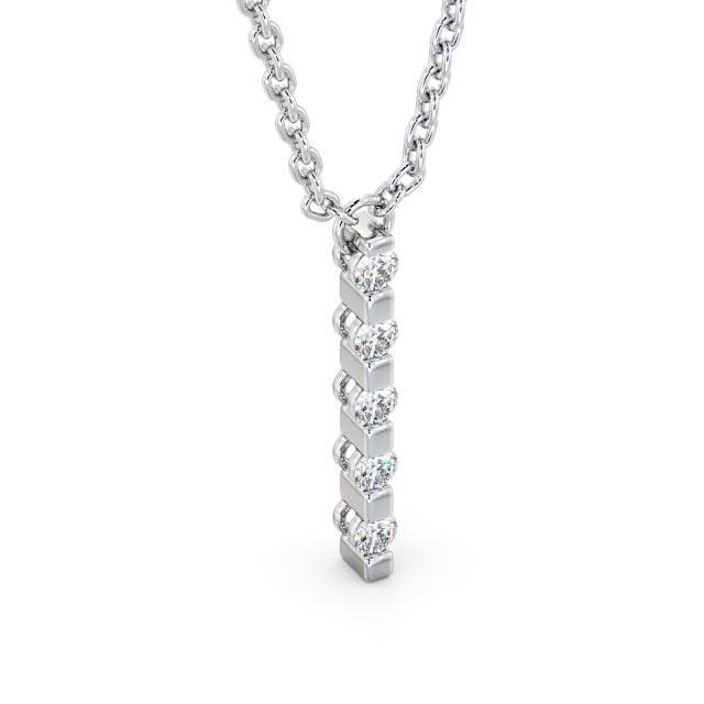 Journey Style Diamond Pendant 18K White Gold - Amabile PNT112_WG_FLAT