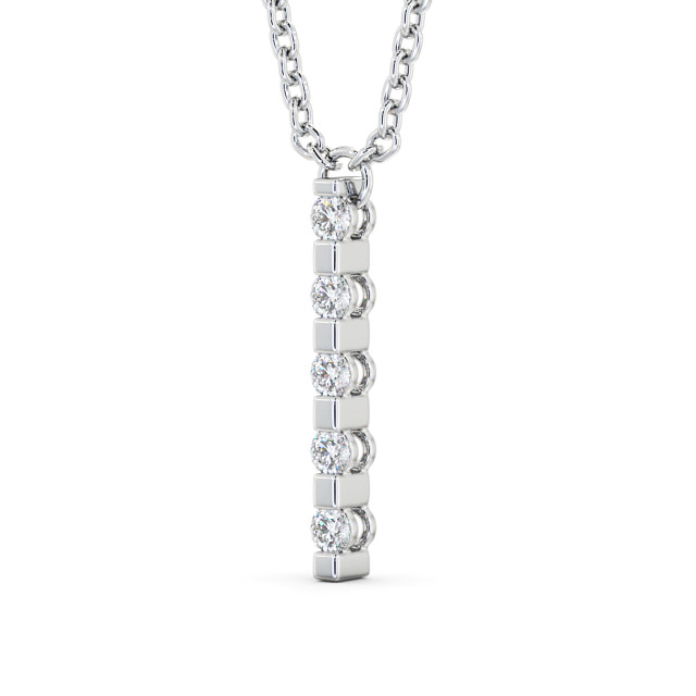 Journey Style Diamond Pendant 18K White Gold - Amabile PNT112_WG_SIDE