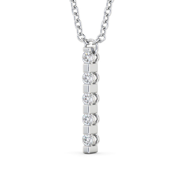 Journey Style Diamond Pendant 9K White Gold - Amabile PNT112_WG_SIDE