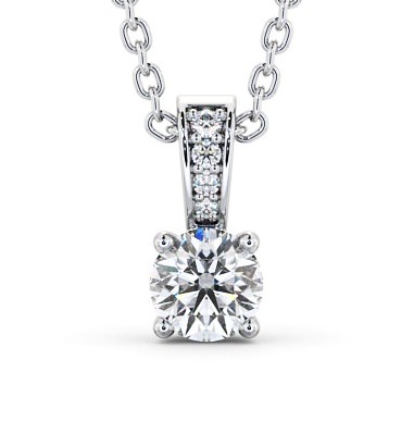 Dolores Solitaire Pendant Round Diamond PNT113_WG_THUMB2 