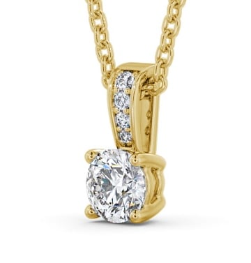 Round Solitaire Four Claw Stud Diamond Pendant with Diamond Set Bail 18K Yellow Gold PNT113_YG_THUMB1_1.jpg