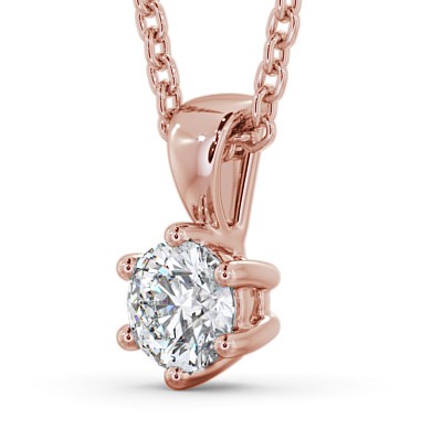 Round Solitaire Six Claw Stud Diamond Classic Pendant 18K Rose Gold PNT115_RG_THUMB1 