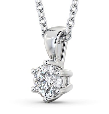 Round Solitaire Six Claw Stud Diamond Classic Pendant 9K White Gold PNT115_WG_THUMB1