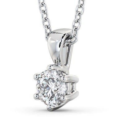 Round Solitaire Six Claw Stud Diamond Classic Pendant 9K White Gold PNT115_WG_THUMB1 