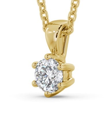 Round Solitaire Six Claw Stud Diamond Classic Pendant 9K Yellow Gold PNT115_YG_THUMB1 