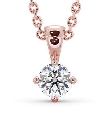 Round Solitaire Four Claw Stud Diamond Classic Pendant 9K Rose Gold PNT116_RG_THUMB2 