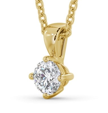 Round Solitaire Four Claw Stud Diamond Classic Pendant 9K Yellow Gold PNT116_YG_THUMB1 