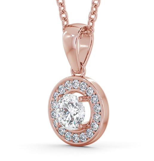 Halo Round Diamond Pendant 18K Rose Gold PNT117_RG_THUMB1 