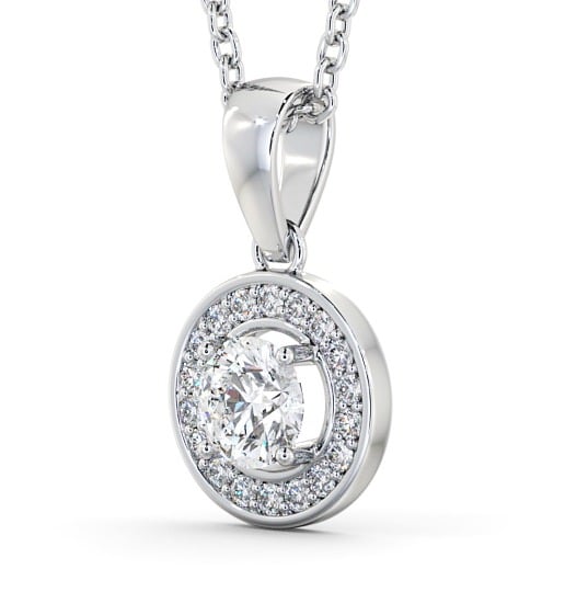 Halo Round Diamond Pendant 18K White Gold PNT117_WG_THUMB1 