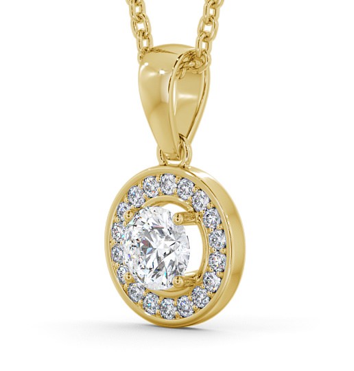 Halo Round Diamond Pendant 18K Yellow Gold PNT117_YG_THUMB1 