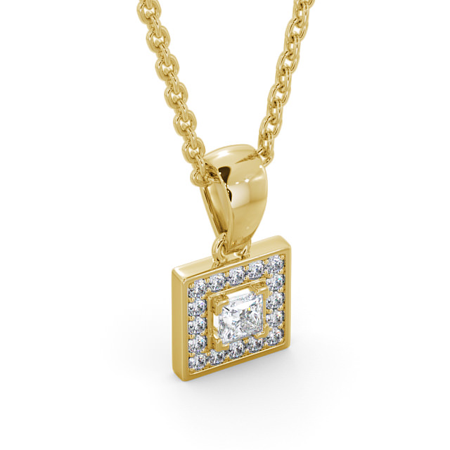 Halo Princess Diamond Pendant 9K Yellow Gold - Bethos PNT119_YG_FLAT