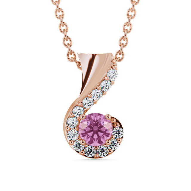 Drop Style Pink Sapphire and Diamond 0.89ct Pendant 18K Rose Gold - Paisley PNT11GEM_RG_PS_THUMB2