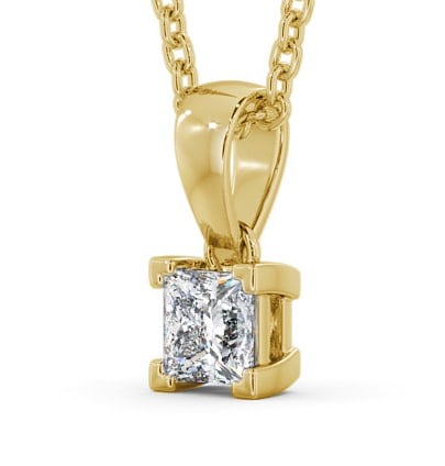 Princess Solitaire Four Claw Stud Diamond Contemporary Pendant 18K Yellow Gold PNT120_YG_THUMB1